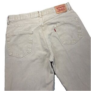 VTG Levi's 550 Jeans Mens 34x33 (TAG-36x34) Relaxed Fit Beige Denim‎ Straight